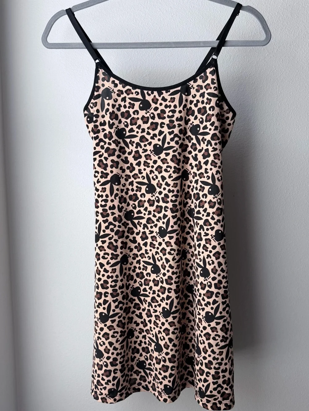 PLAYBOY Black & Blush Y2K Leopard Print Chemise